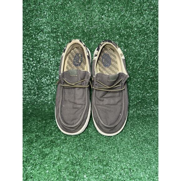 Hey Dude Wally Funk Youth Brown & Camo Slip On Shoes Youth Size 6 Womens Size 7 - Picture 5 of 9